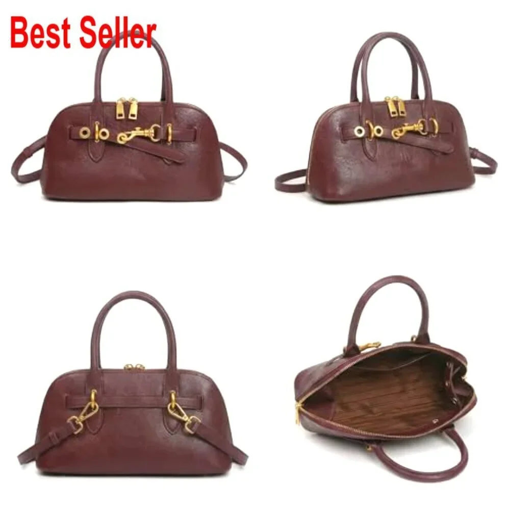 Genuine Leather Crossbody Bag Top Handle Satchel Shoulder Purse
